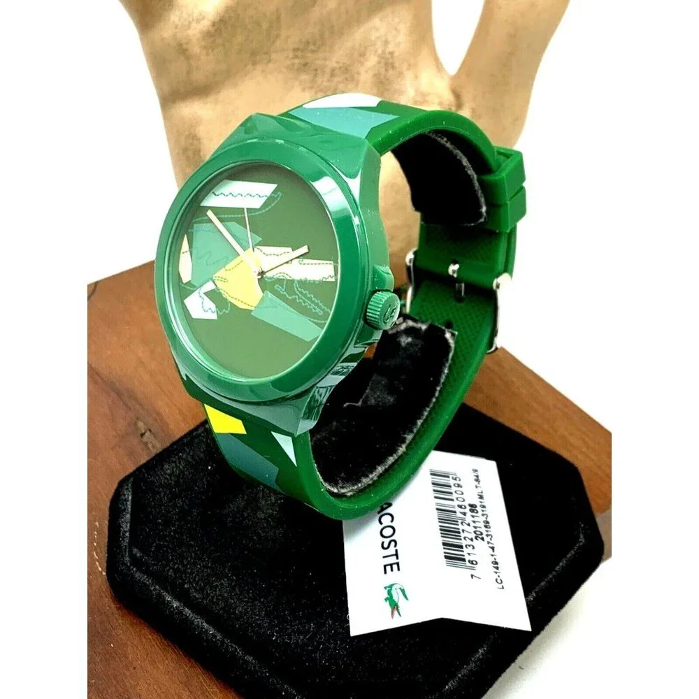 Lacoste Men's Watch 2011186 Quartz Neocroc Green Dial Rubber Band 42mm